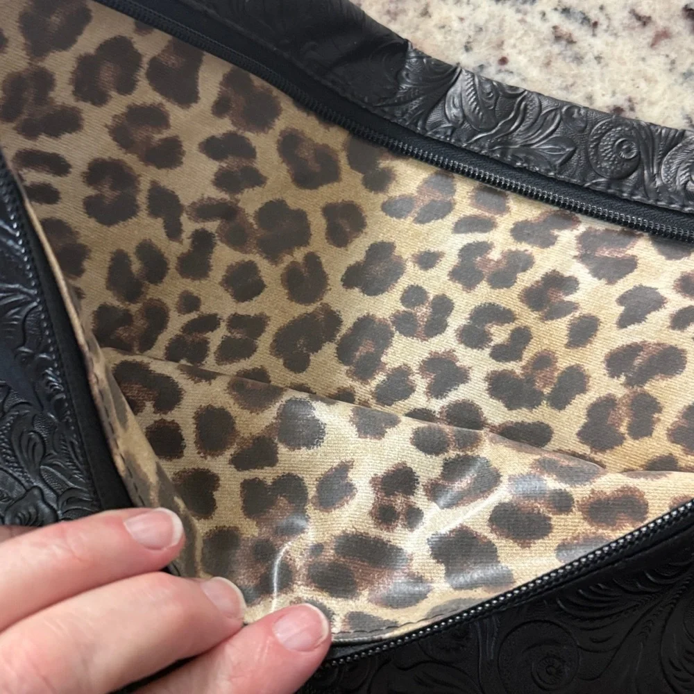 Makeup Junkie Black Embossed Zipper Pouch - Picture 5 of 5